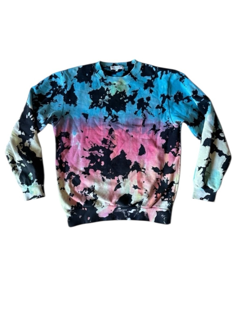 Brown Dyed Girl Vibrant Tie Dye Sweatshirt Crewneck Medium Pullover